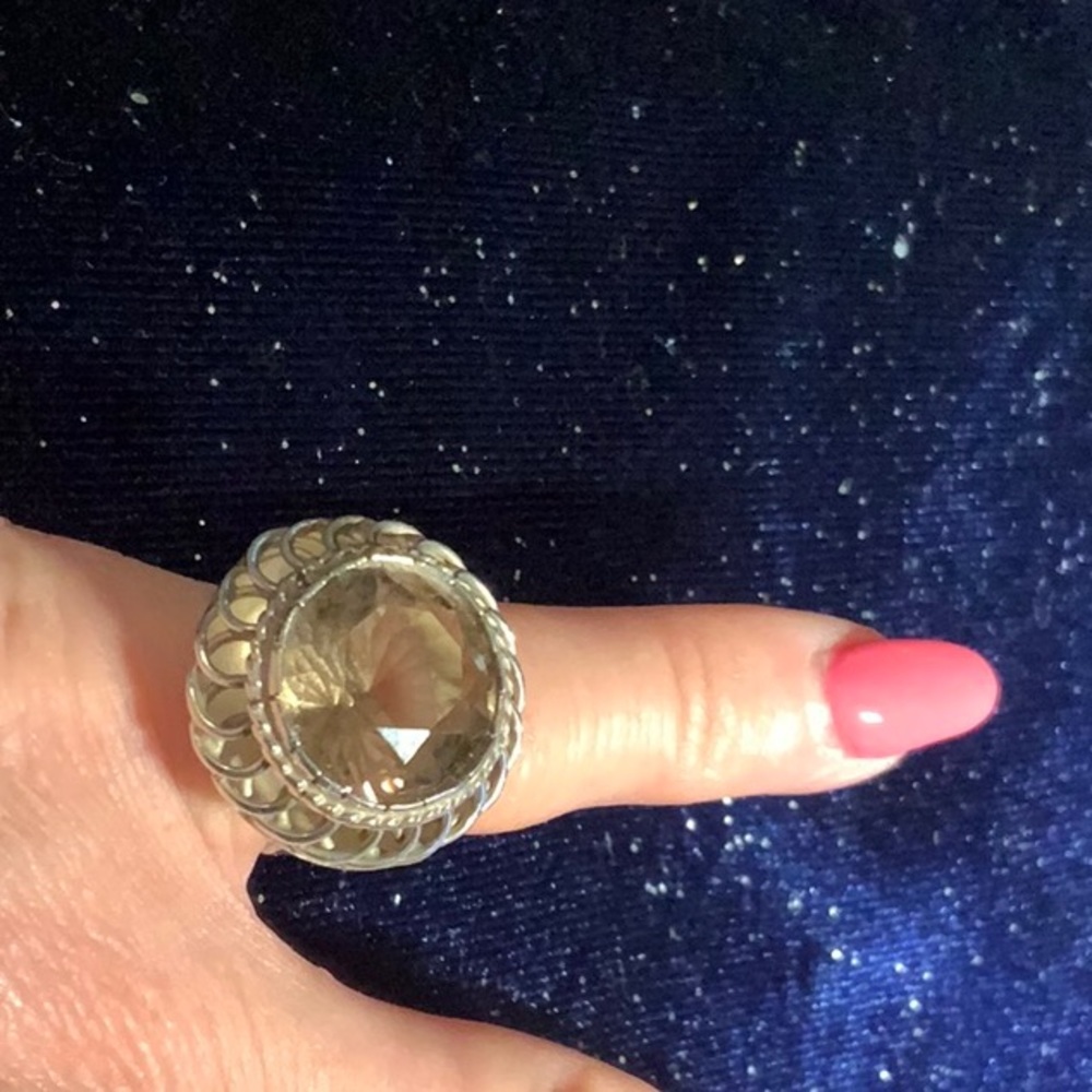 Silver Smoky Topaz Vintage Ring